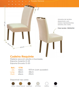 Cadeira Requinte Catálogo